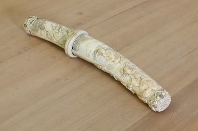 Lot 181 - A Japanese carved ivory short sword