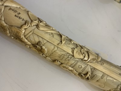 Lot 181 - A Japanese carved ivory short sword