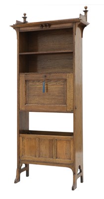 Lot 166 - An Arts and Crafts oak bureau