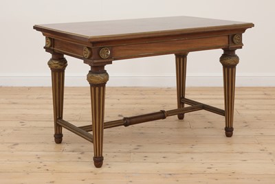 Lot 199 - A French Louis XVI-style mahogany and parcel-gilt side table