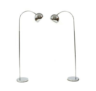 Lot 436 - A pair of chromed standard lamps