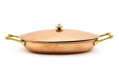 Lot 203 - A W.A.S. Benson copper and brass chafing dish