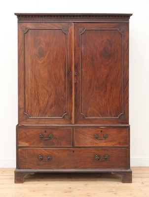 Lot 784 - A George III mahogany linen press