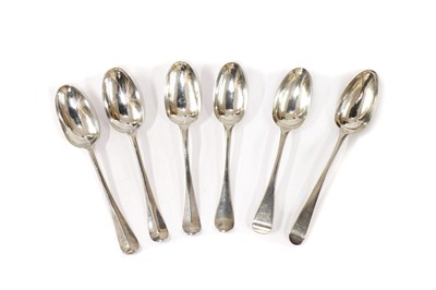Lot 185 - Four matched George II silver dessert spoons