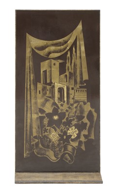 Lot 512 - A French lacquered screen