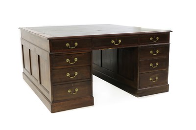 Lot 460 - A large mahogany partners desk