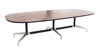 Lot 572 - A large rosewood boardroom table