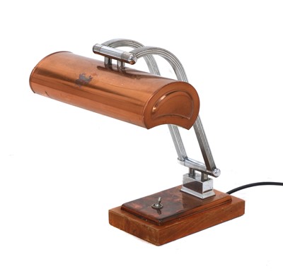 Lot 481 - A French copper and chrome desk lamp