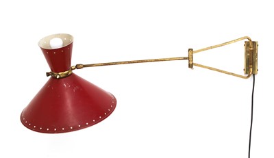 Lot 486 - A French brass and enamel wall light