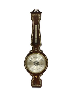Lot 438 - A Victorian rosewood wheel barometer