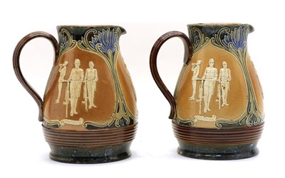 Lot 295 - A Doulton Lambeth cycling jug