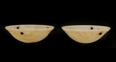 Lot 173 - A pair of Art Deco alabaster plafonniers