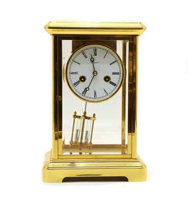 Lot 123 - A modern brass four glass mantel clock