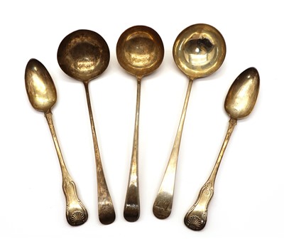 Lot 63 - Two George III King’s pattern silver serving spoons