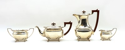 Lot 43 - A silver four-piece tea set