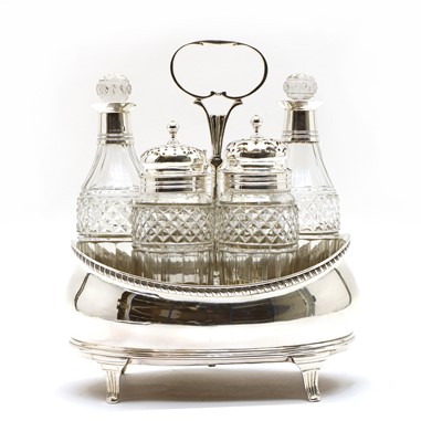 Lot 34 - A George III silver cruet set