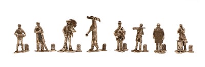 Lot 56 - Eight modern novelty silver menu holders
