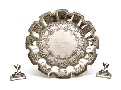 Lot 52 - A Ceylon silver salver