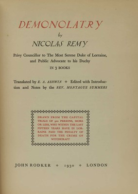 Lot 357 - WITCHCRAFT BOOK