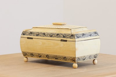 Lot 27 - An Anglo-Indian ivory tea caddy