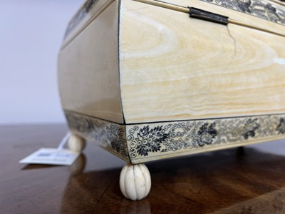 Lot 27 - An Anglo-Indian ivory tea caddy