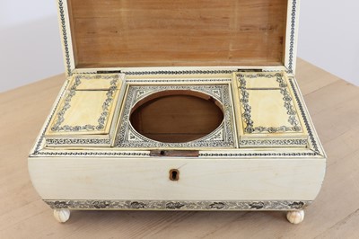 Lot 27 - An Anglo-Indian ivory tea caddy