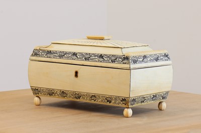 Lot 27 - An Anglo-Indian ivory tea caddy