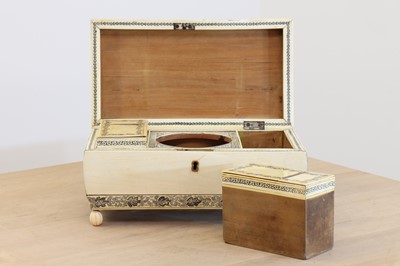 Lot 27 - An Anglo-Indian ivory tea caddy