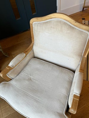 Lot 490 - A pair of blonde oak fauteuils