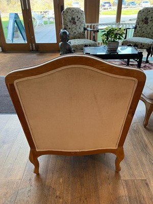 Lot 490 - A pair of blonde oak fauteuils