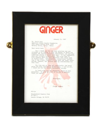 Lot 390 - A framed thank you letter