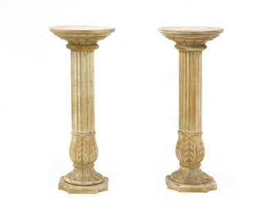 Lot 301 - A pair of limed beech stands