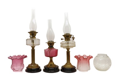 Lot 352 - Three oil lamps