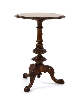 Lot 495 - A Victorian burr walnut tripod table