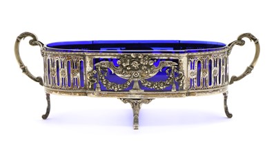 Lot 4 - A Continental silver shaped oval table centrepiece