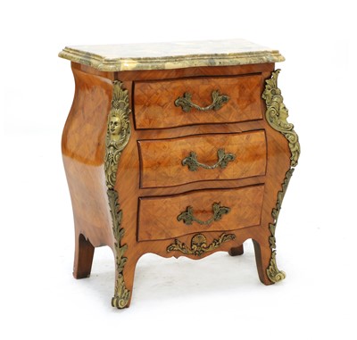 Lot 410 - A Louis XV style kingwood petit commode