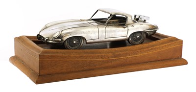 Lot 247 - A cast and silvered Jaguar E-type desk lighter