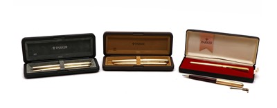 Lot 212 - A group of six Parker pens