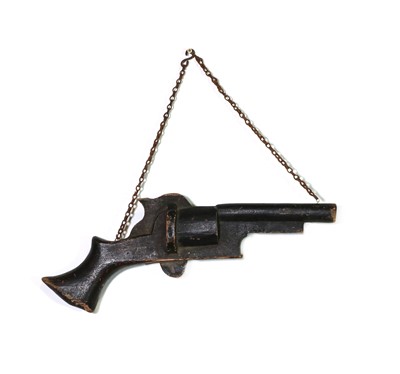 Lot 173 - WOODEN PISTOL HANGING SHOP SIGN
