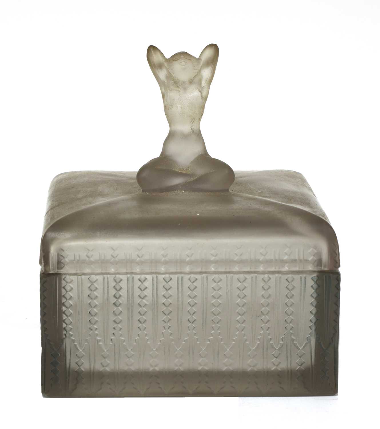 Lot 297 - A glass 'Sultane' box and cover by René Lalique