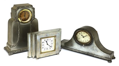 Lot 248 - Three Art Deco pewter mantel clocks