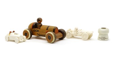 Lot 169 - A Crown Devon crested china racing car