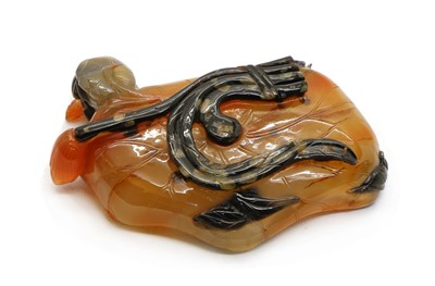 Lot 182 - A Chinese agate brush lick