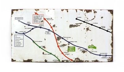 Lot 135 - ENAMEL UNDERGROUND TUBE MAP