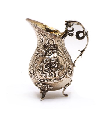 Lot 56 - A continental design silver cream jug