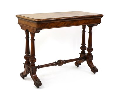 Lot 495 - A Victorian burr walnut card table