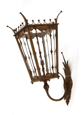 Lot 292 - A gilt-painted bronze wall lantern