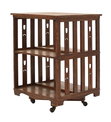 Lot 190 - An oak revolving bookcase