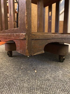 Lot 190 - An oak revolving bookcase