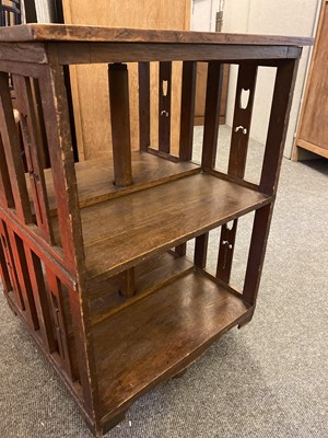 Lot 190 - An oak revolving bookcase